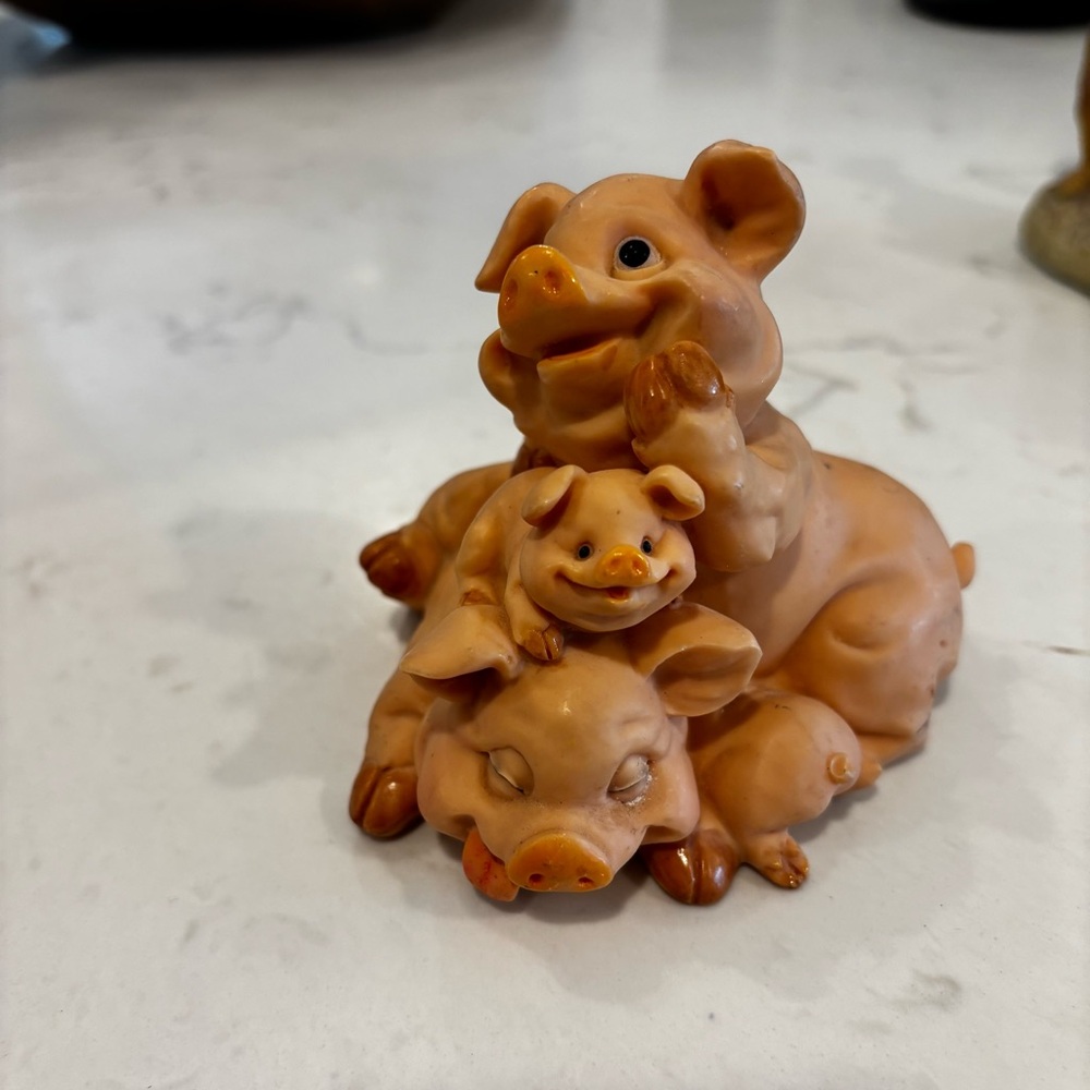 Adorable Pig Figurine resin material